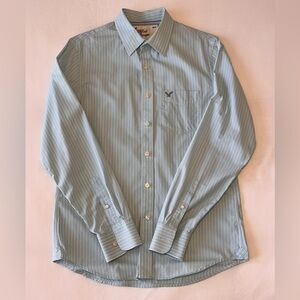 American Eagle Men’s Vintage Fit Button Down Shirt, Light Blue Size Small
